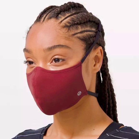 Lululemon double strap Face Mask Nulu dark red NIB - Picture 14 of 14